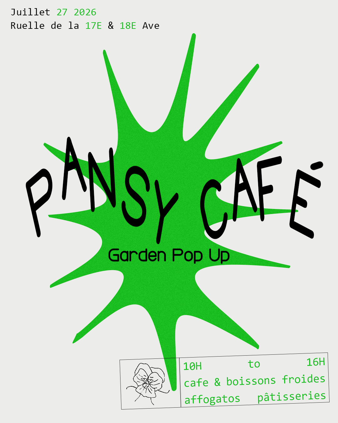 Pansy Cafe Flyer